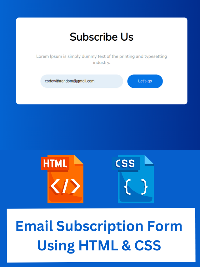 Email Subscription Form Using HTML & CSS