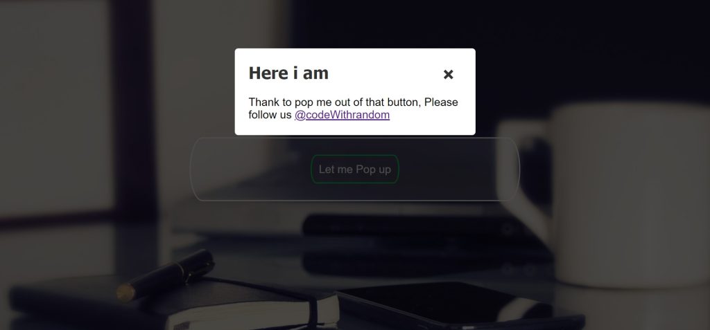 popup Message Using Html Css: