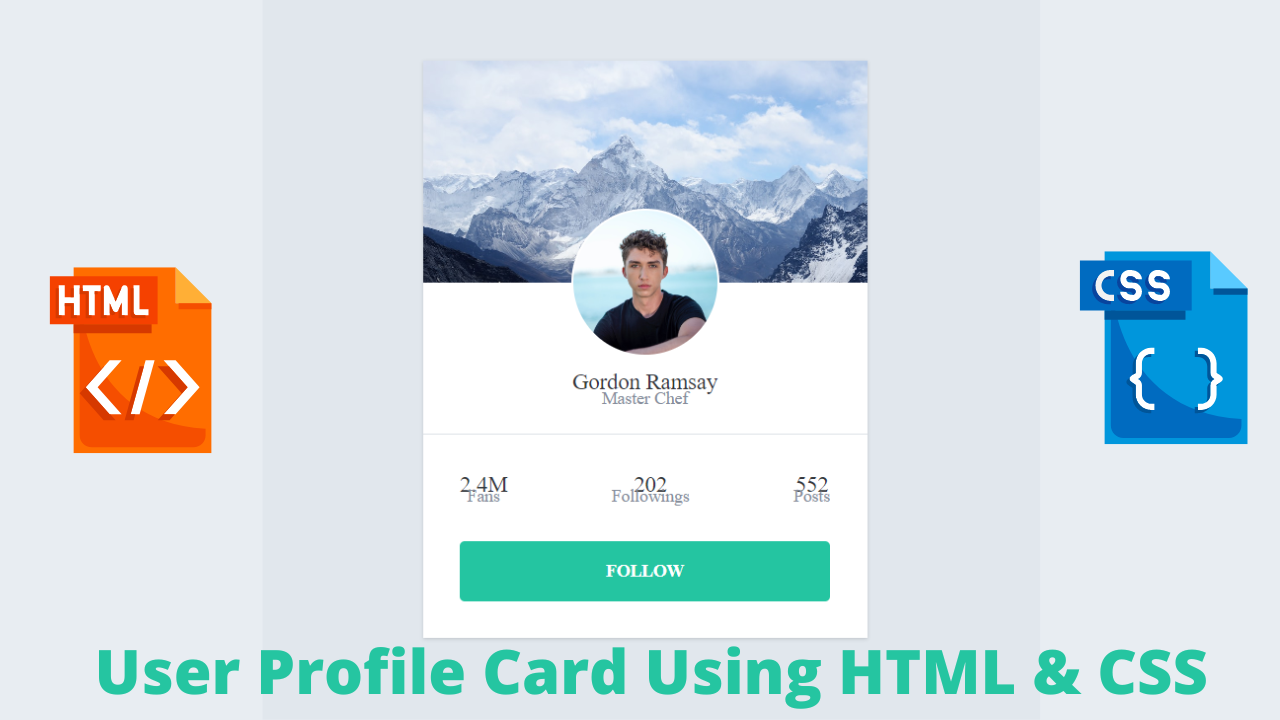 User Profile Card Using HTML & CSS