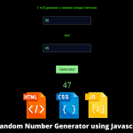 Random Number Generator using Javascript