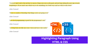Read more about the article highlight Text in a Paragraph Using HTML & CSS
