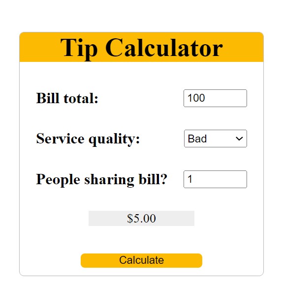 How To Make Simple Tip Calculator Using Javascript How To Make Simple Tip Calculator Using Javascript?