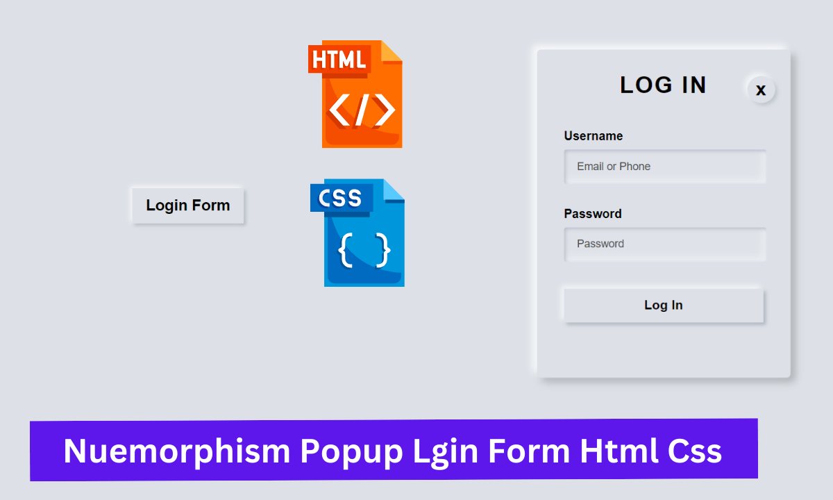 Neumorphism Popup Login Forms Using HTML & CSS