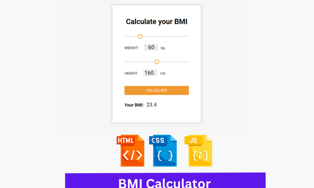 BMI Calculator using HTML and JavaScript (Source Code)