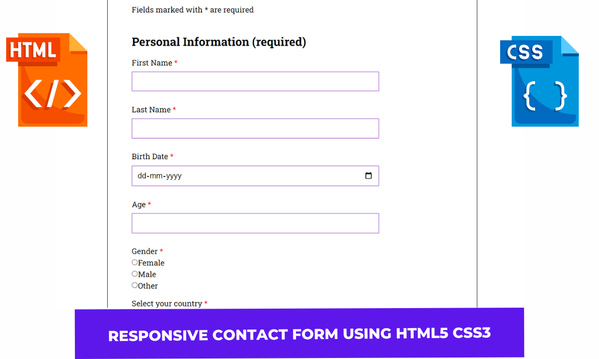 Read more about the article Responsive Contact Form Using HTML5 CSS3 | Contact Form Code