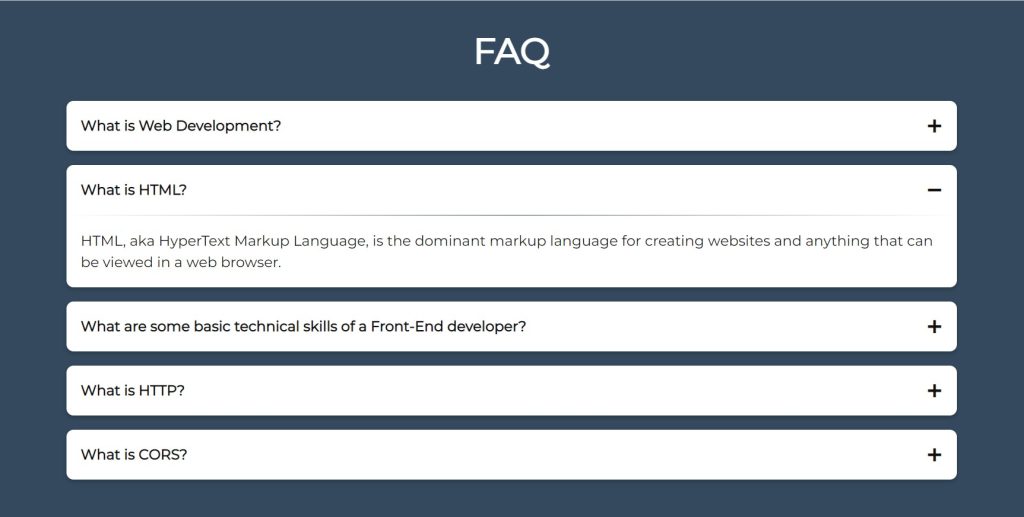 Accordion(FAQ) Using HTML,CSS and JavaScript (Source Code) Accordion Using HTML,CSS and JavaScript (Source Code)