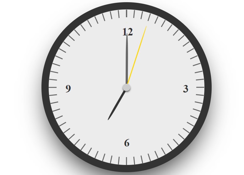 Simple Analog Clock Using HTML , CSS And Javascript