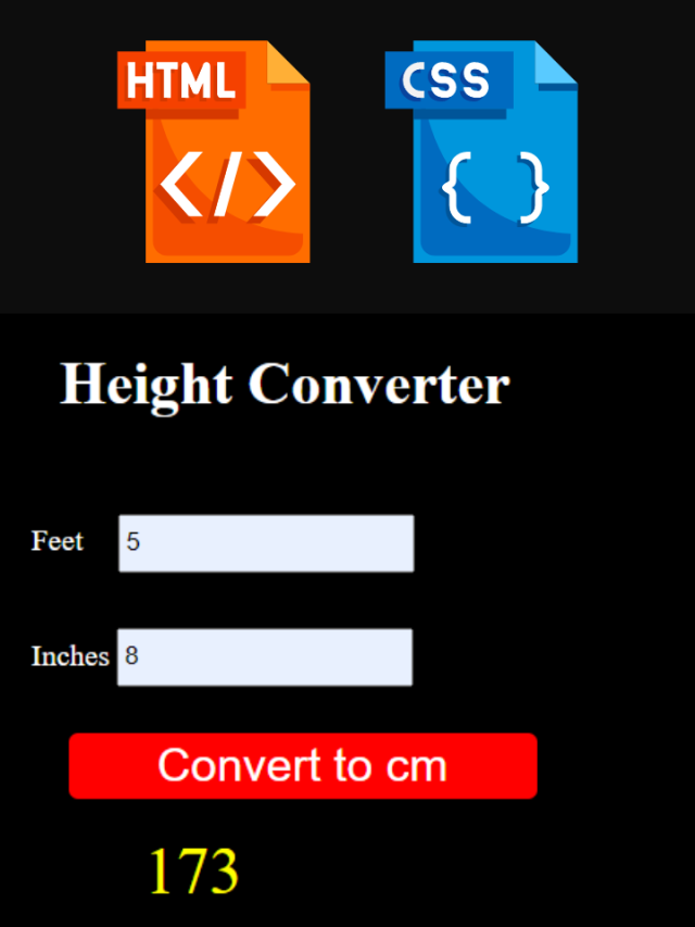 Read more about the article Create a Height Converter HTML CSS JavaScript