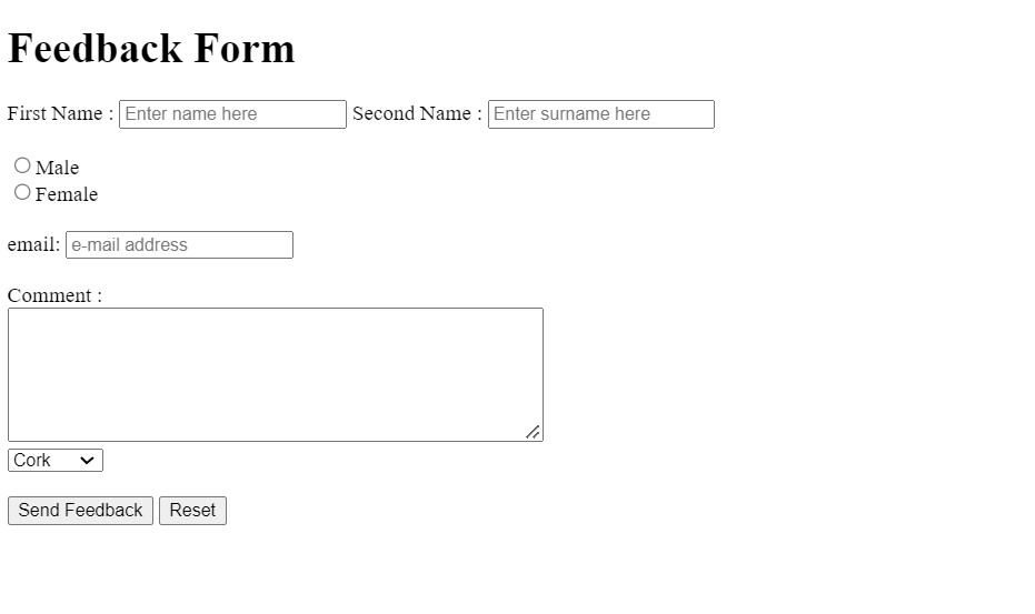 Create Feedback Form In HTML Code Feedback Form in Html