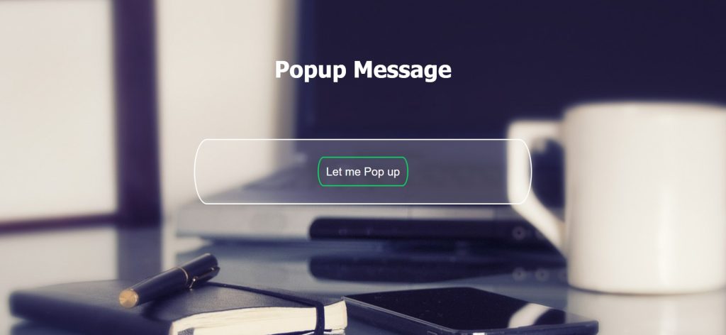 Popup Message Using HTML