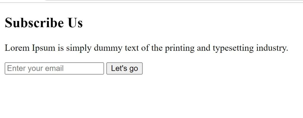 Responsive Email Subscription Form Using HTML & CSS Email Subscription Form using HTML & CSS