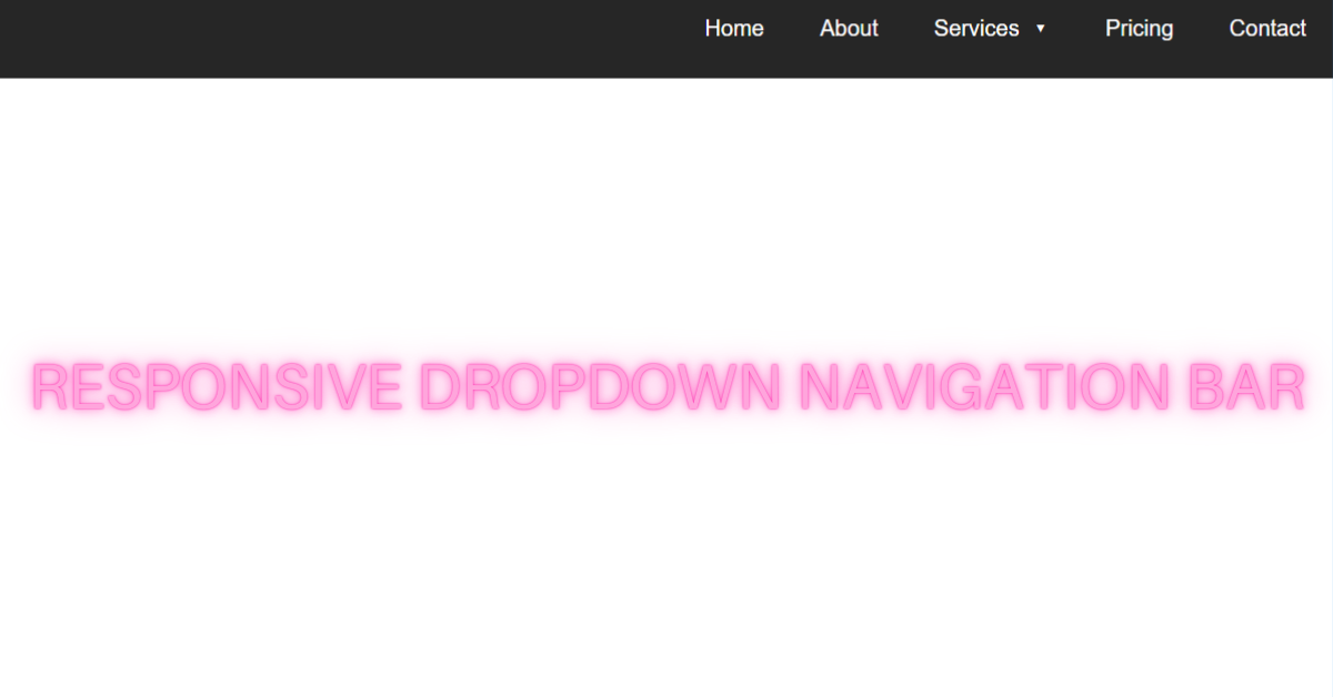 Responsive Dropdown Navigation Bar