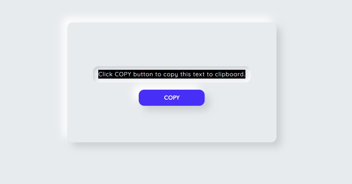 Copy to Clipboard button HTML, CSS & JavaScript