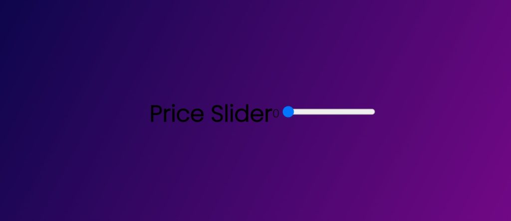 Price Range Slider Using HTML,CSS &  JavaScript