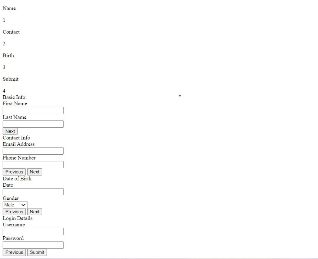 Build a Multi Step Form With Step Progress Bar Using HTML,CSS and JavaScript Build a Multi Step Form Using HTML,CSS & JavaScript