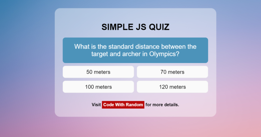Build Multiple Choice Quiz App With HTML ,CSS and JavaScript