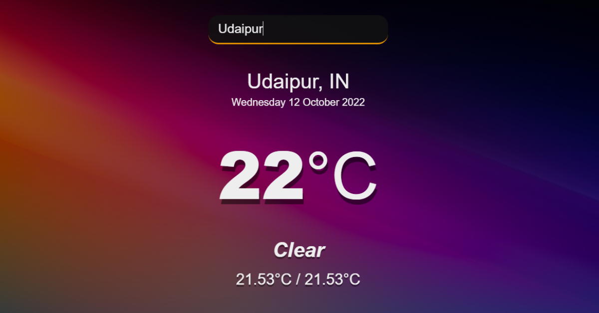 weather app using html css and javascript