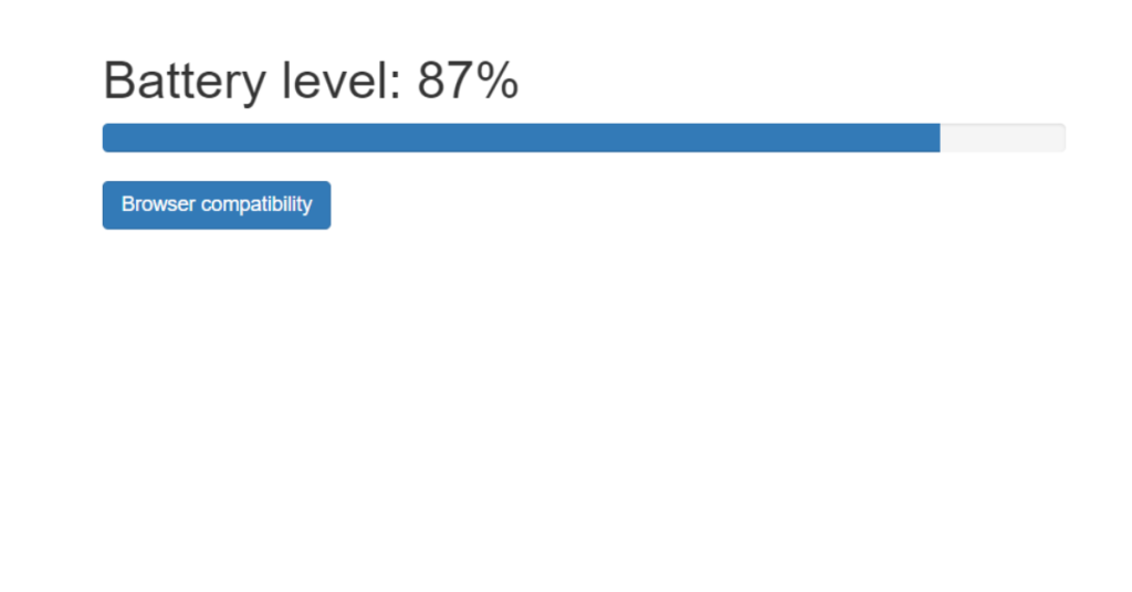 Check battery status with Javascript Navigator Battery