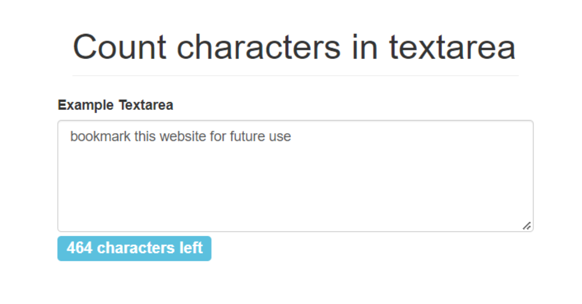 Character Count Using Javascript