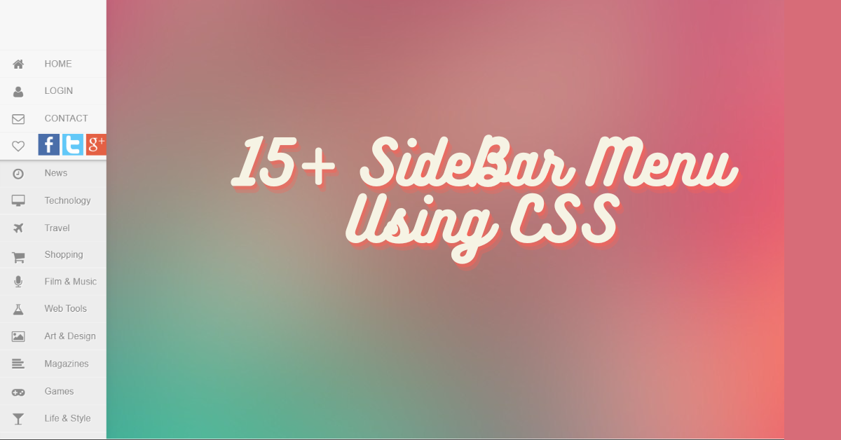 15+ SideBar Menu Using CSS