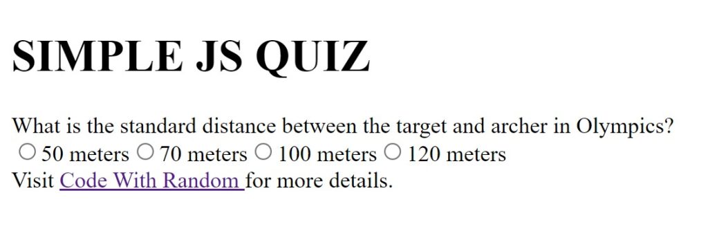 quiz app using html css and javascript