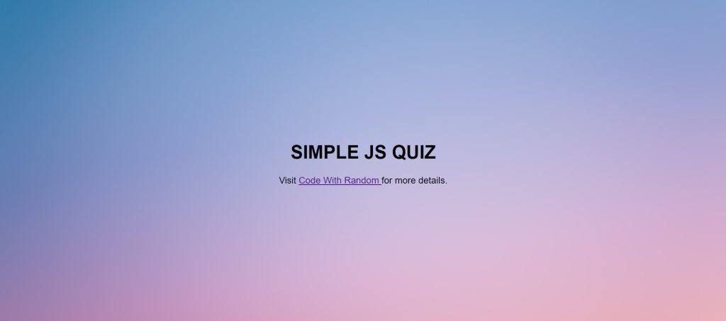 quiz app using html css and javascript