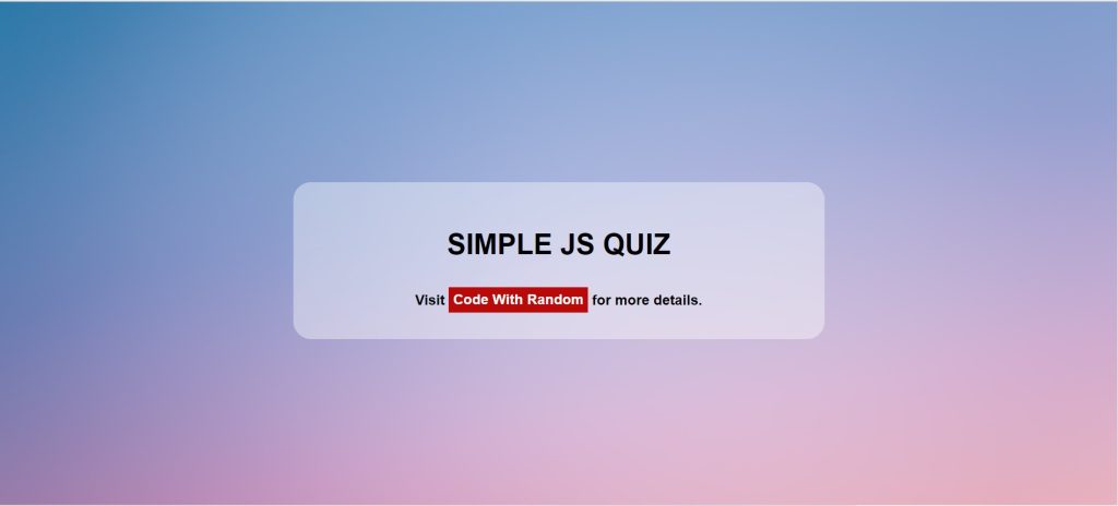Quiz App Using Html Css Code Preview