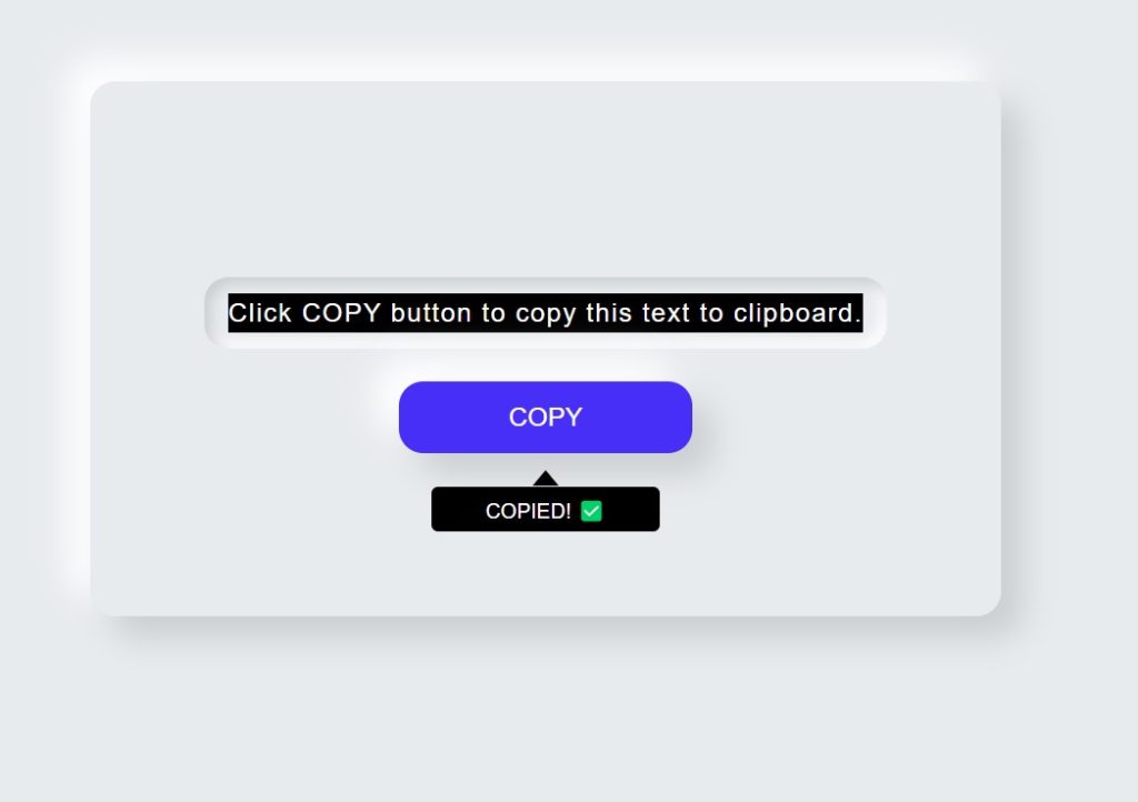 Copy Text to the Clipboard Using HTML,CSS & Javascript