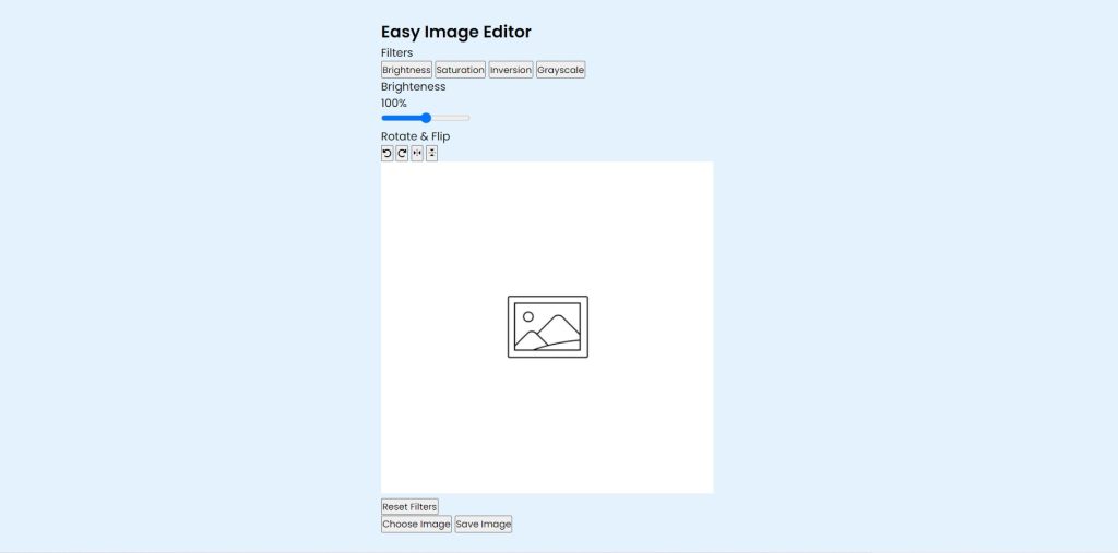  Image Editor Using HTML ,CSS & Javascript