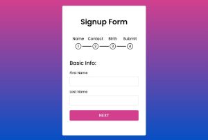 Multi-Step Form With Step Progress Bar Using JavaScript