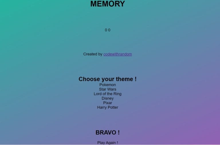 How to Create a Memory Game Using HTML ,CSS & JavaScript