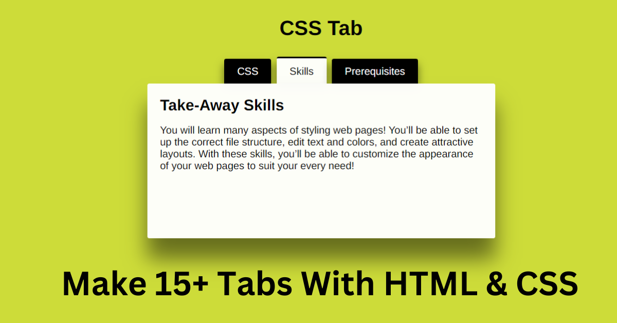 You are currently viewing Make 15+ Tabs With HTML & CSS