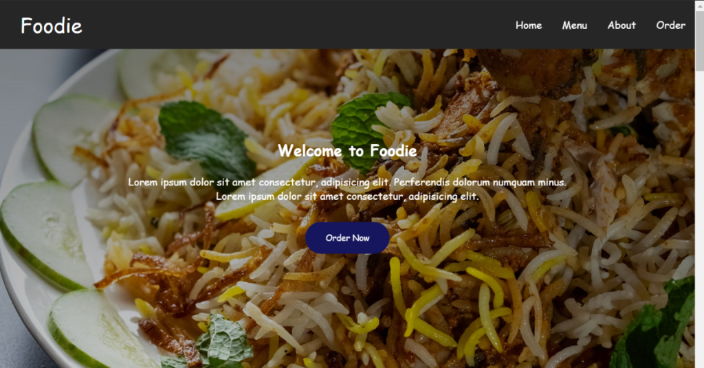 Restaurant Website Using HTML and CSS