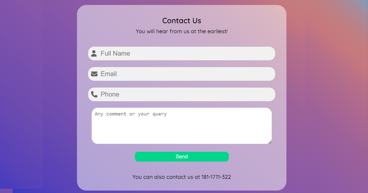 Contact Us Page Design In Html And Css With Source Code Modafinil24