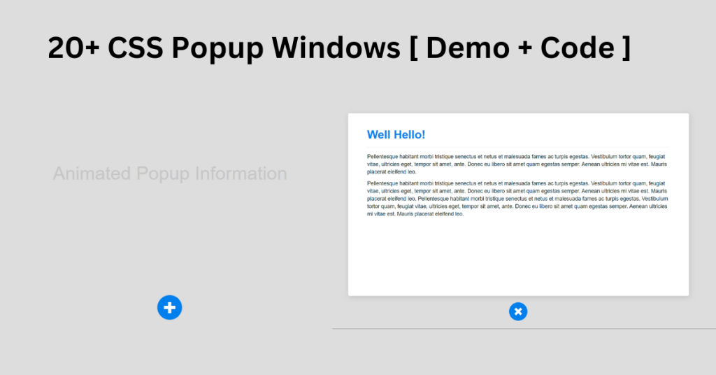 20+ CSS Popup Windows [ Demo + Code ]