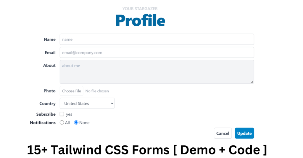 34+ Tailwind CSS Forms Template [ Demo + Code ]