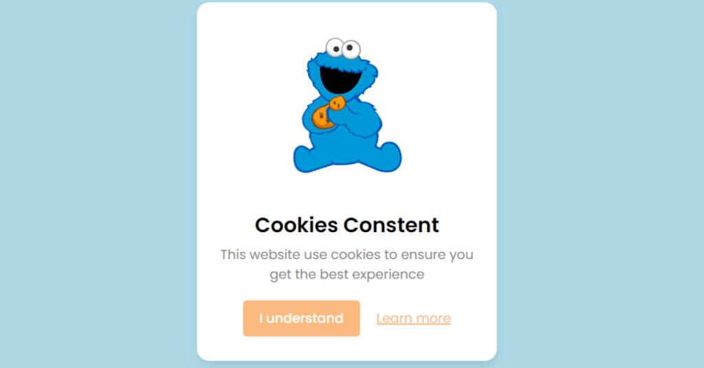 Cookie Consent Box using HTML, CSS and JavaScript