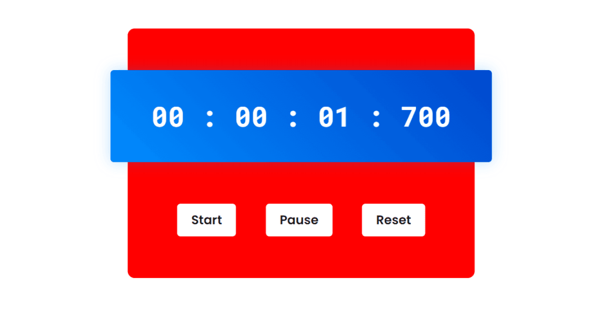Create StopWatch Using HTML CSS And JavaScript