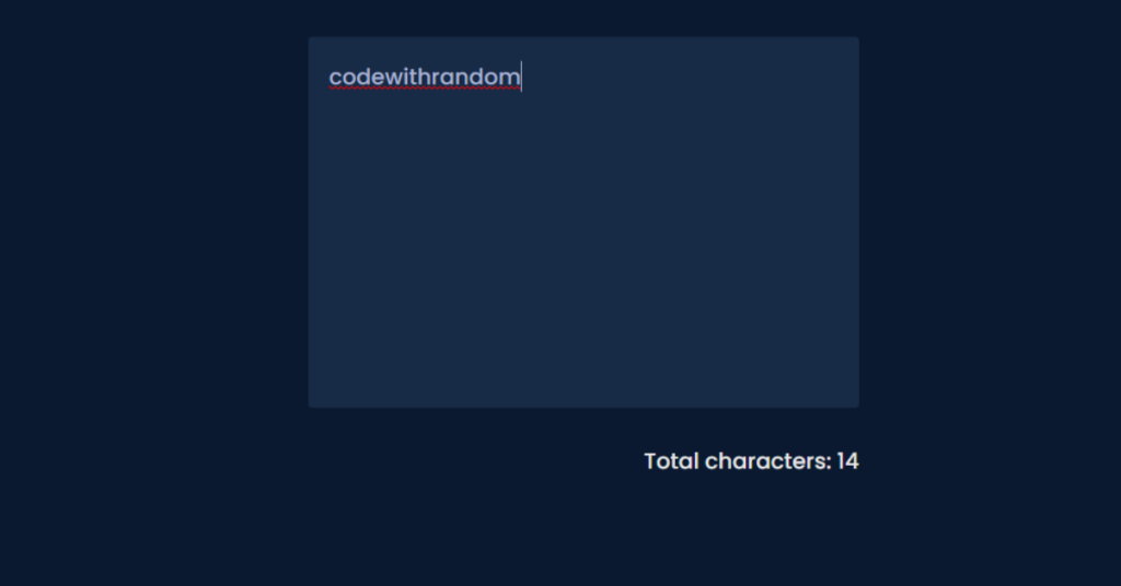 Character Count using HTML, CSS and JavaScript