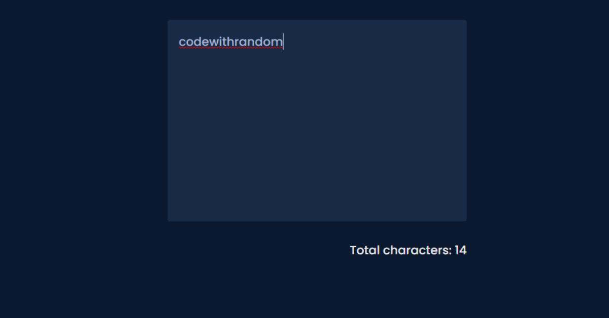 Character Count using HTML, CSS & JavaScript