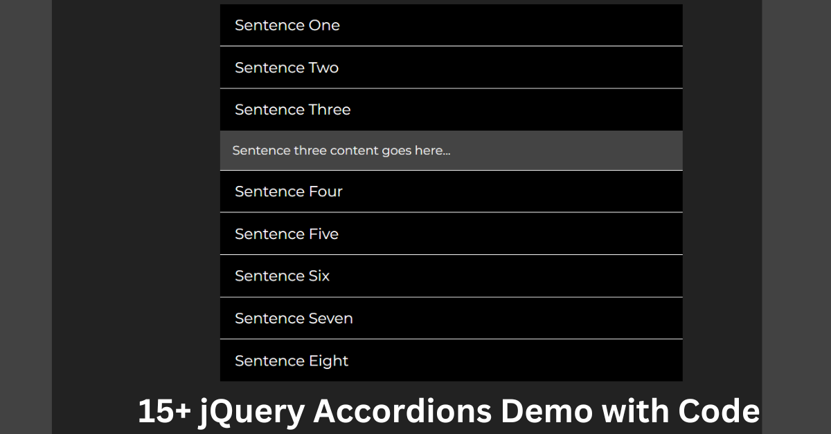15+ jQuery Accordions Demo with Code