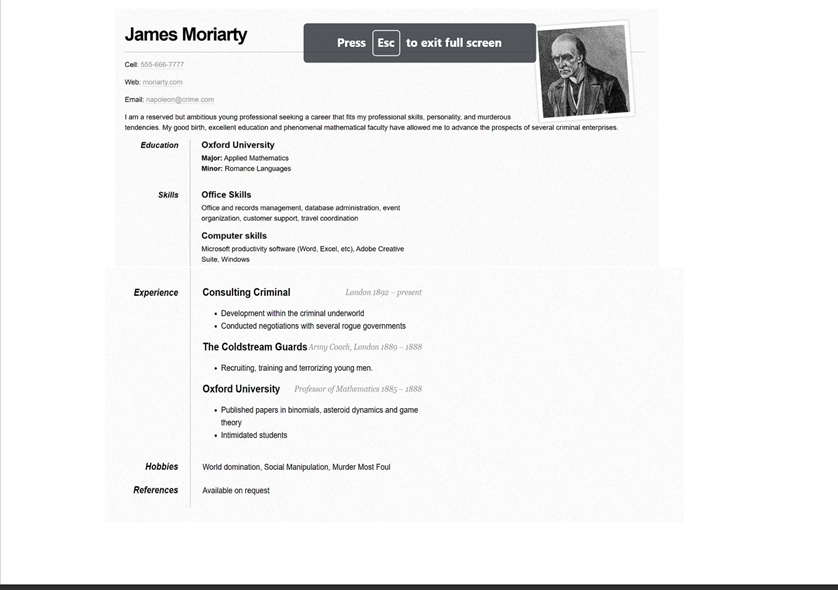 Responsive Resume/CV Website Using HTML & CSS