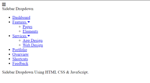 Create Sidebar Dropdown Using HTML CSS & JavaScript Create Sidebar Dropdown Using HTML CSS & JavaScript