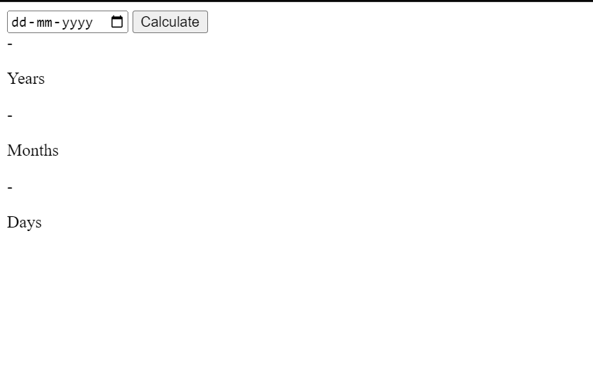 Age Calculator Using HTML,CSS and JavaScript
