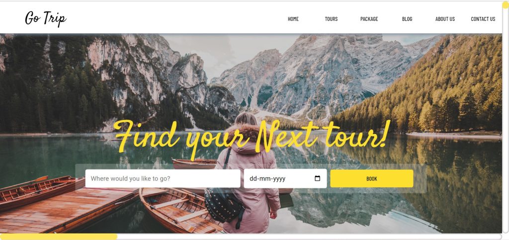 Travel Website Using HTML & CSS