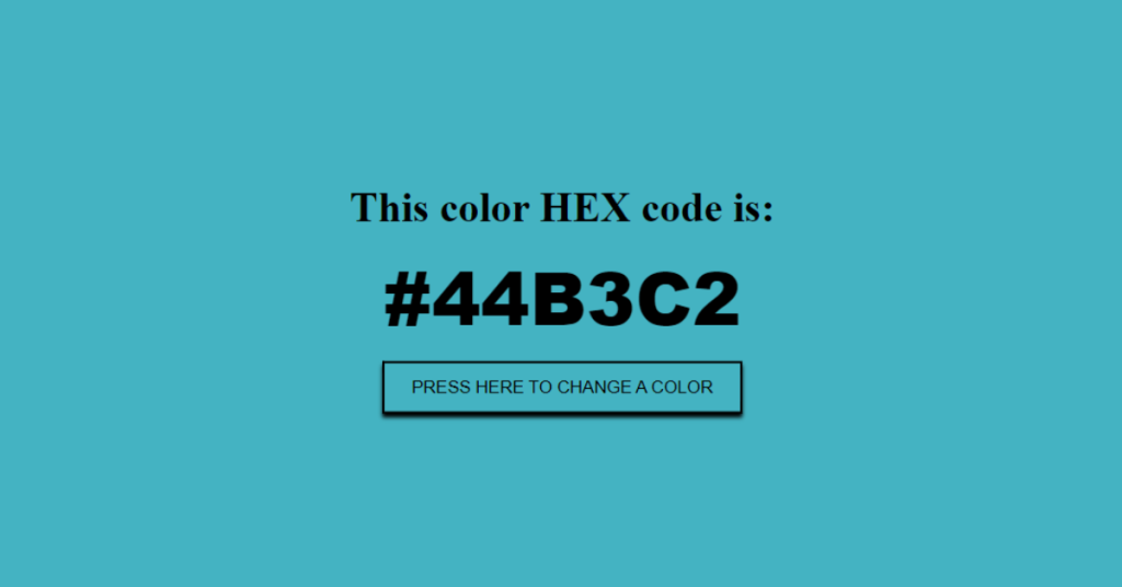 Random Hex Code Generator Using HTML, CSS, and JavaScript