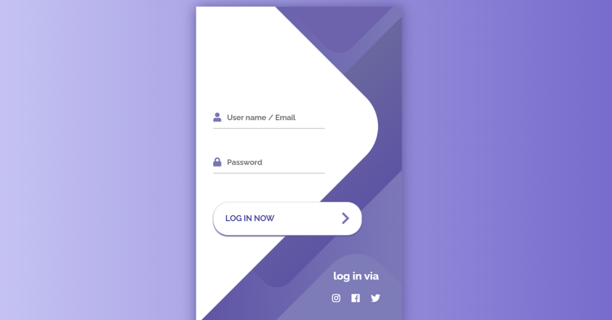 Login Form Page Using HTML And CSS