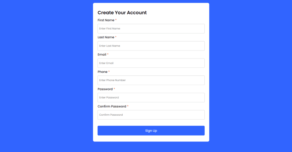 Form Validation Using HTML CSS JavaScript Form Validation Using HTML CSS JavaScript