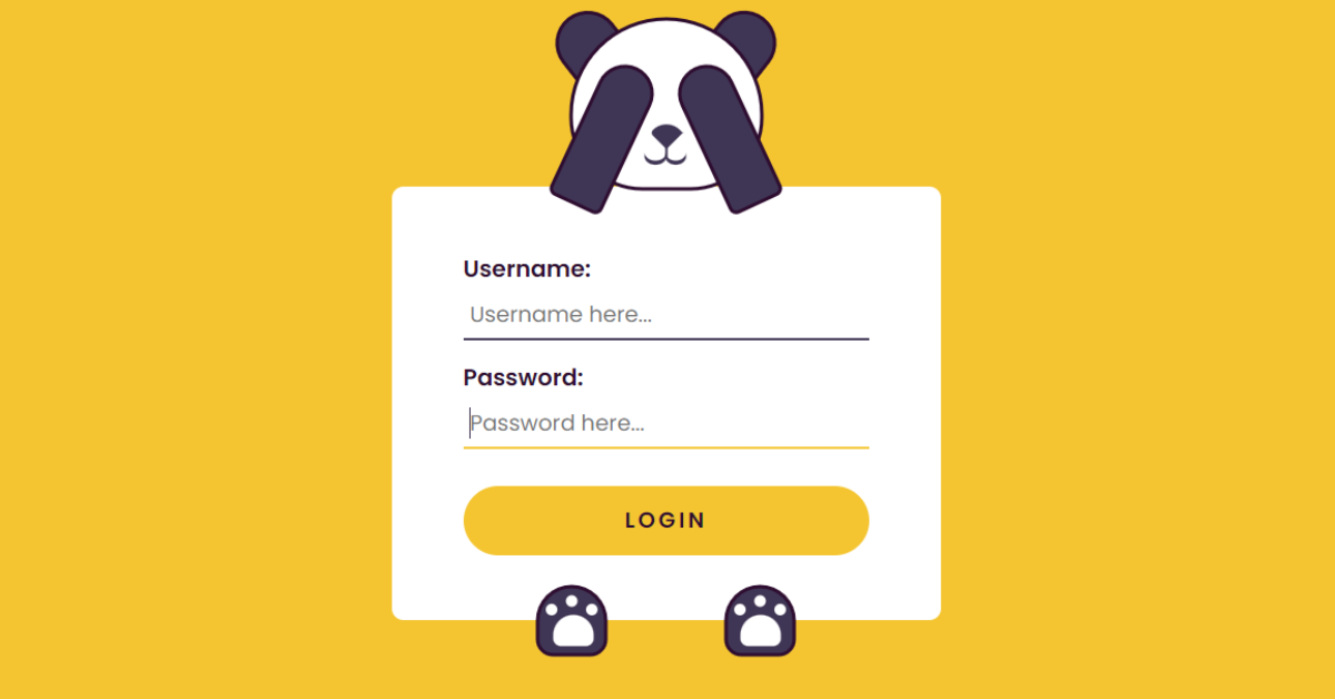 Interactive Panda Form Animation Hide Eye using HTML & CSS Interactive Panda Form Animation Hide Eye using HTML & CSS