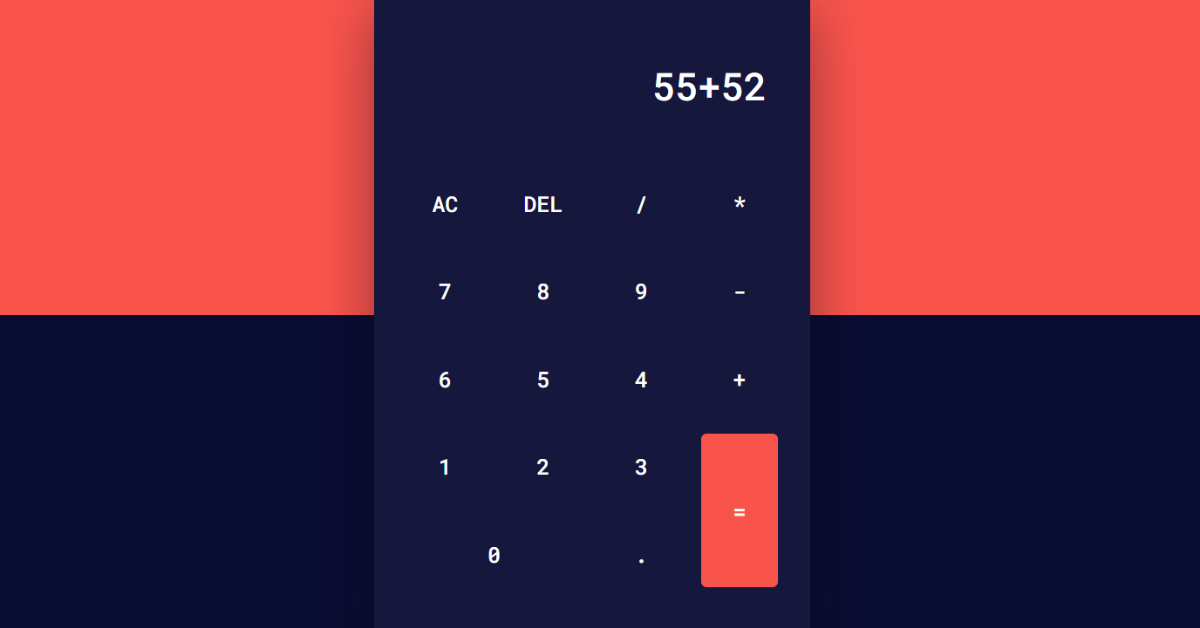 Calculator using HTML, CSS & JavaScript